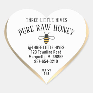 Mignonne Little Bee Miel Étiquette Gold Bordure