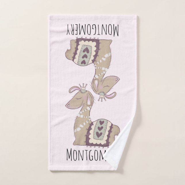 Mignonne Llama Princesse portant une couronne (Serviette à main)