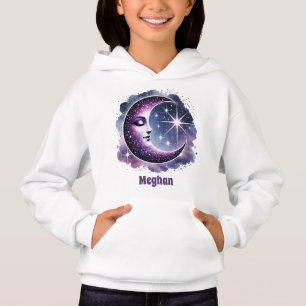 Mignonne lune étoiles ajouter nom enfants filles