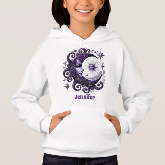 Mignonne lune étoiles ajouter nom enfants filles