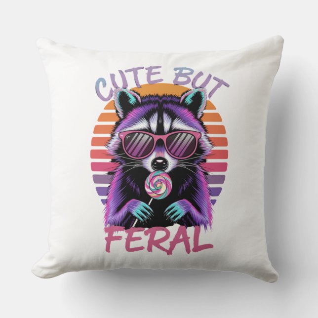 Mignonne mais feral | Oreiller à lancer drôle pour (Recto)