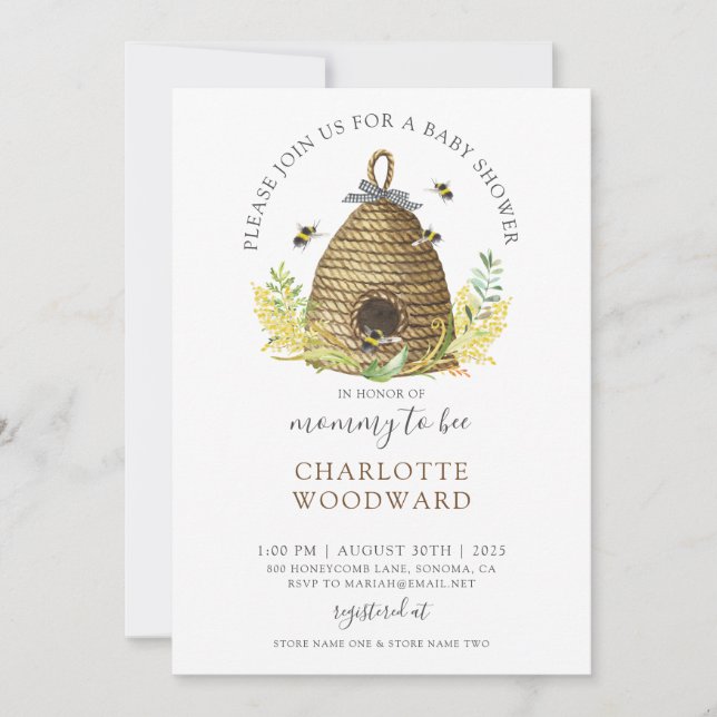 Mignonne Maman À Être Baby shower Invitation (Devant)