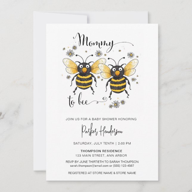 Mignonne Maman À Être Baby shower Invitation (Devant)