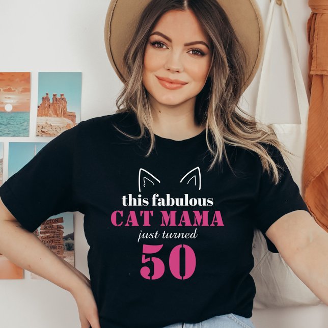 Mignonne maman Cat 50e anniversaire T-shirt (Créateur téléchargé)
