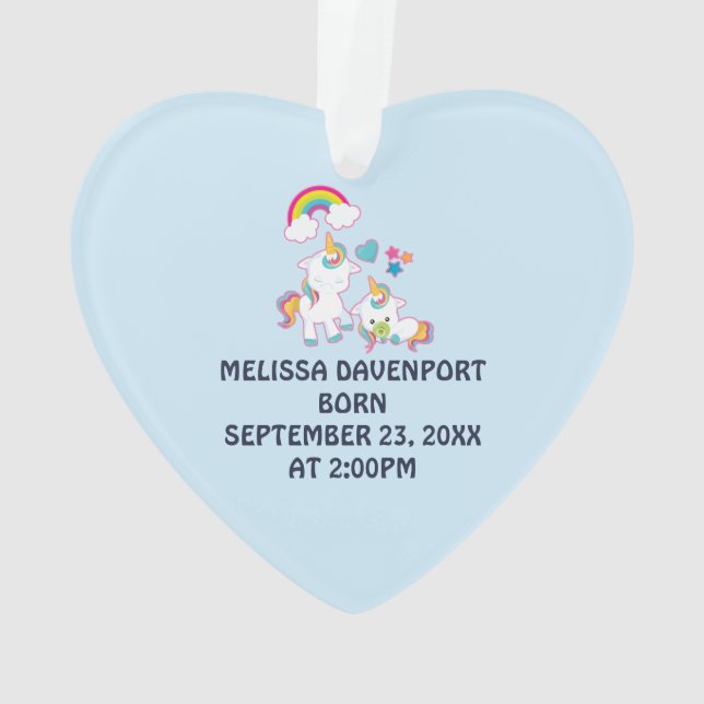 Mignonne Mère et Bébé Unicornes Thème magique (dos)