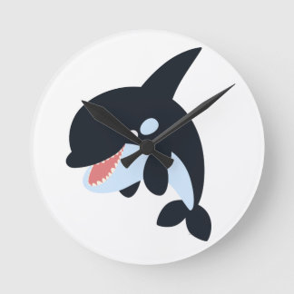 Mignonne Merry Cartoon Killer Whale Horloge murale