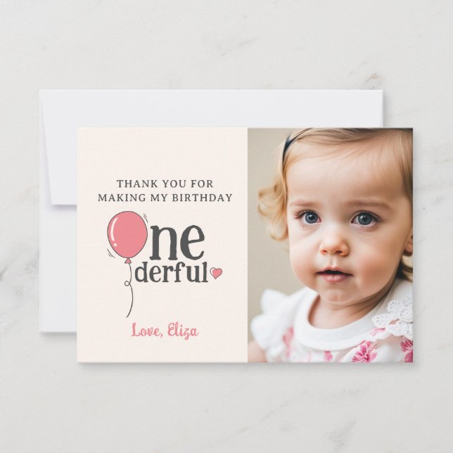 mignonne Miss Carte de remerciements magnifique av (Devant)