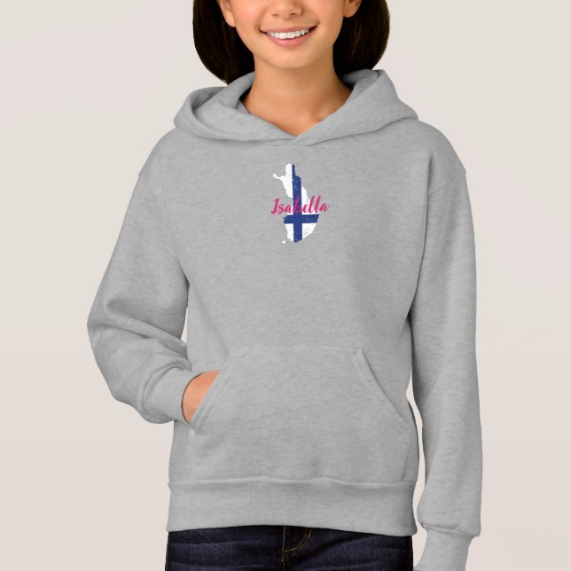 Mignonne Modern Finlande Carte Drapeau finlandais  (Devant)