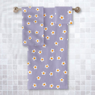 Mignonne moderne Motif de marguerite violet