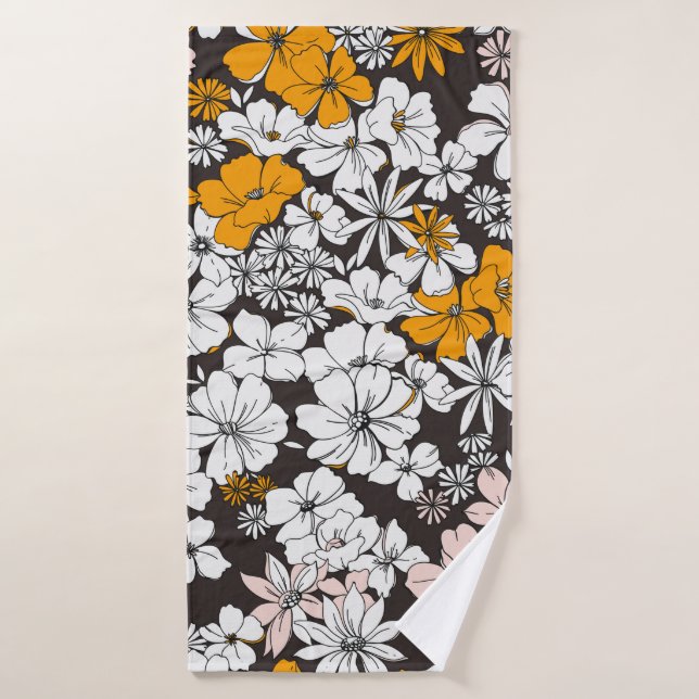 Mignonne Motif Floral Simples Et Simples. Chariot  (Serviette de bain)
