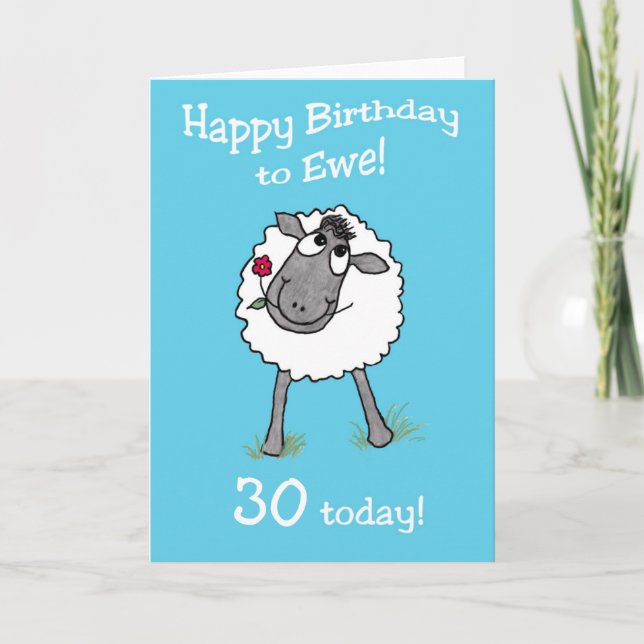 Mignonne mouton Joyeux anniversaire à l'éwe Carte  (Devant)