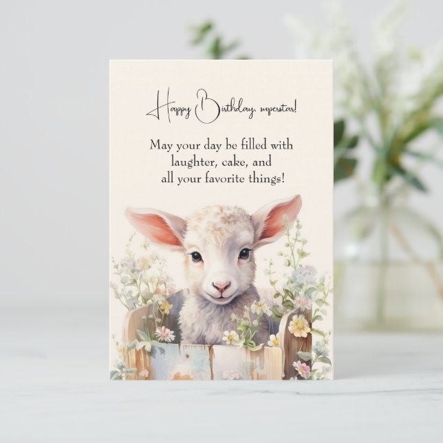 Mignonne Mouton Niché Dans Une Boîte (Debout devant)