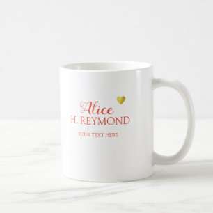 Mignonne Mug avec son nom et son coeur d'amour