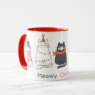 Mignonne Mug de chats de Noël