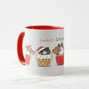 Mignonne Mug de chats de Noël