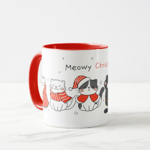 Mignonne Mug de chats de Noël