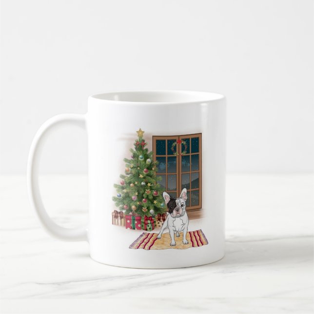 Mignonne Mug de Noël de Bulldog Français (Gauche)