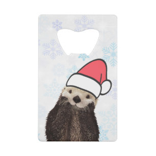 Mignonne Otter portant un chapeau de Père Noël