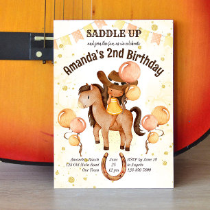 Mignonne petite cowgirl selle up invitation d'anni