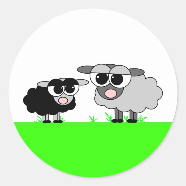 Mignonne Petite Mouton Noir & Gros Stickers Mouton (Devant)