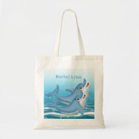mignonne plage dauphin amoureux ajouter nom Sac fo