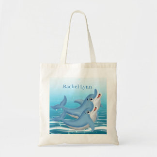 mignonne plage dauphin amoureux ajouter nom Sac fo