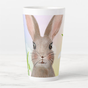 Mignonne printemps aquarelle lapin lapin latte Mug