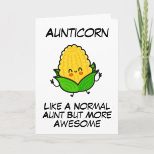 Mignonne puns de maïs drôle de tante cartes d'anni