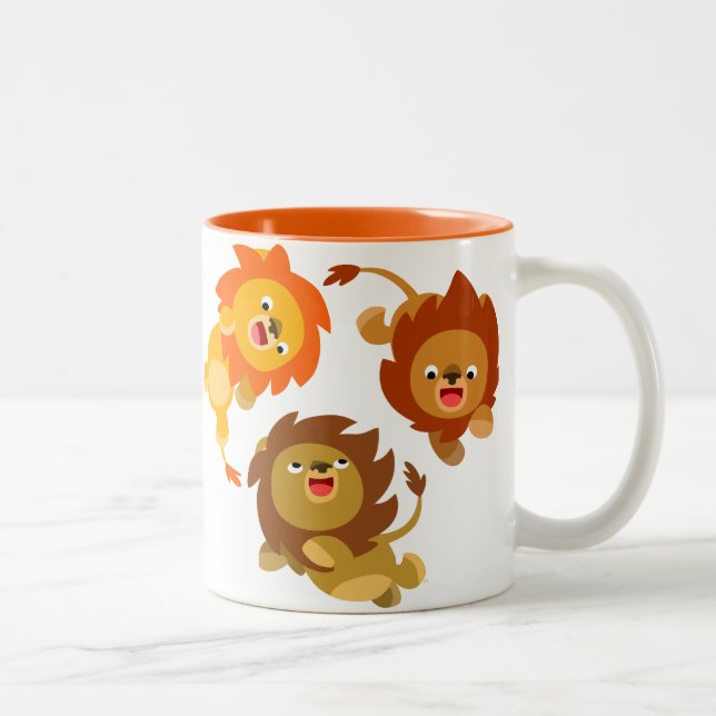 Mignonne sans poids caricature Lions Mug (Droit)