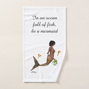 Mignonne Sirène Avec Serviette À Main Seahorses