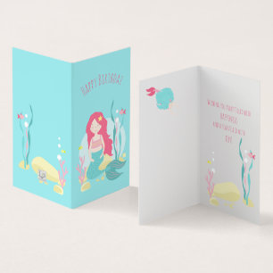 Mignonne sirène rose et Menthe pour fille annivers