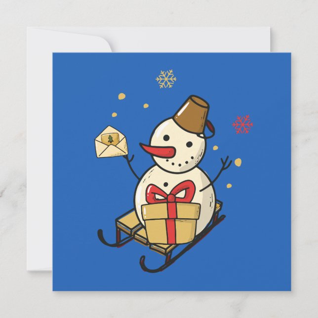 Mignonne Snowman Sur Un Motoneige (Devant)