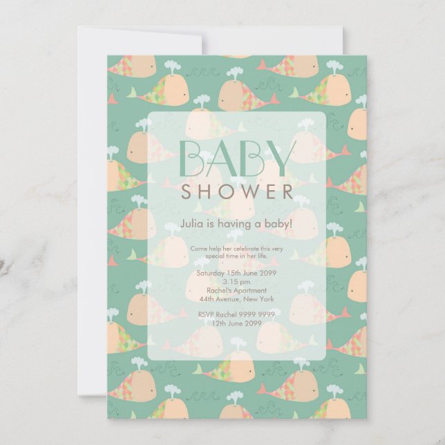 Mignonne sous la mer Baby shower Invitation (Devant)