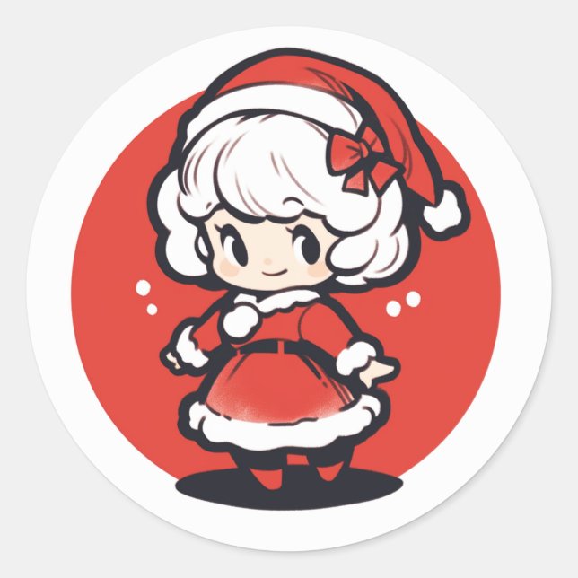 Mignonne sticker de Noël Mme Claus (Devant)