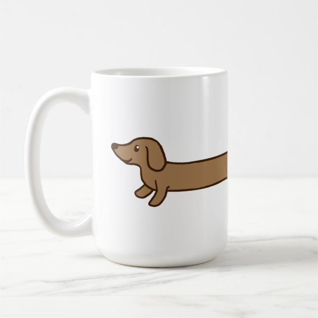 Mignonne Super Long Dachshund Mug (Gauche)