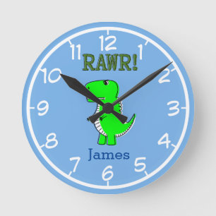Mignonne T-Rex Dino Dino Horloge Ronde