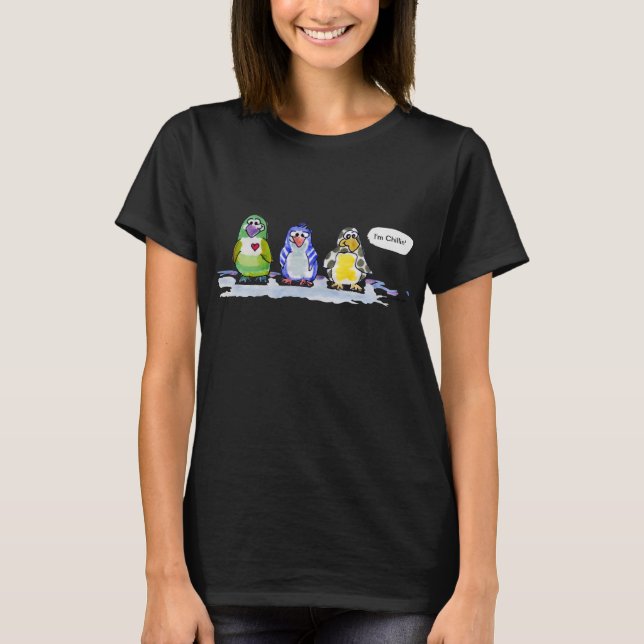 Mignonne T-shirt Chillin Pingons en Carton (Devant)