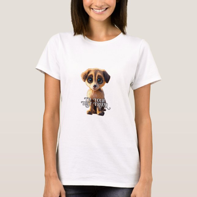 Mignonne T-shirt chiot (Devant)