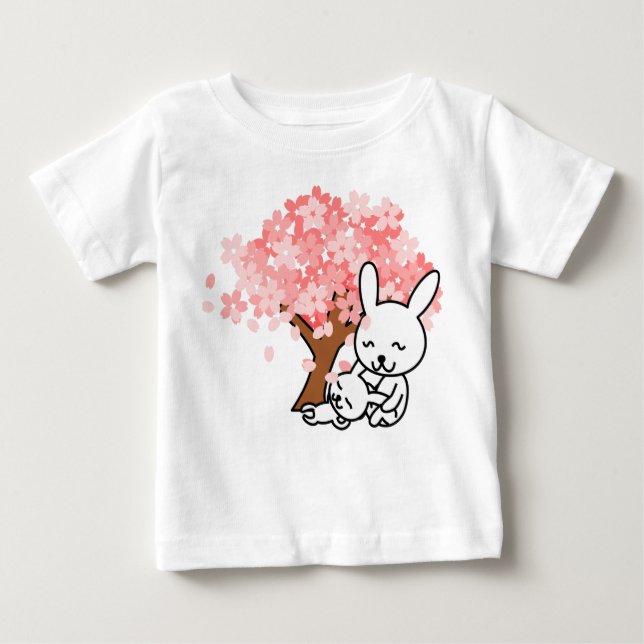 Mignonne T-shirt imprimé lapin pour bébés (Devant)