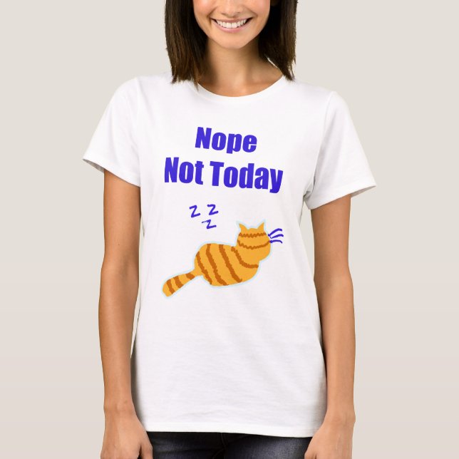 Mignonne T-Shirt montrant un chat qui dort (Devant)