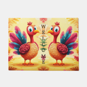 Mignonne tapis de porte de Turquie Thanksgiving