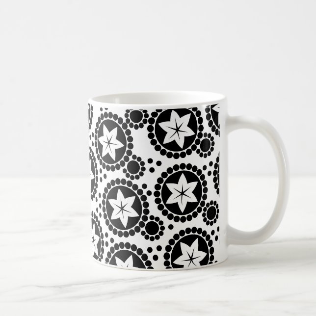 Mignonne tasse de fleurs blanches noires (Droite)