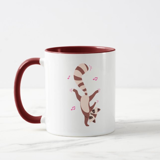 mignonne tasse raccoon mignonne Dancing Raccoon Mu (Gauche)
