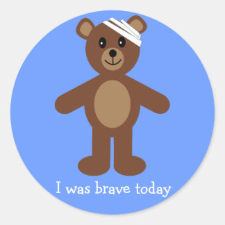 Mignonne Teddy & Bandage J'Étais Brave Stickers Bl