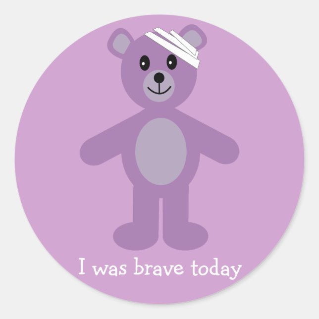 Mignonne Teddy & Bandage J'Étais Brave Stickers Li (Devant)