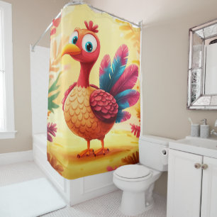 Mignonne Thanksgiving Turquie rideau de douche