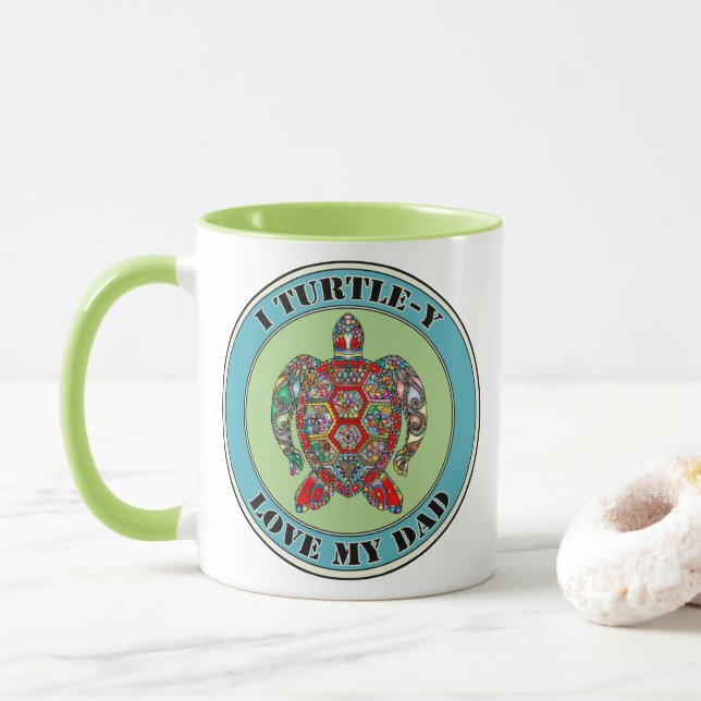 Mignonne tortue "joue sur les mots" mug (Avec donut)