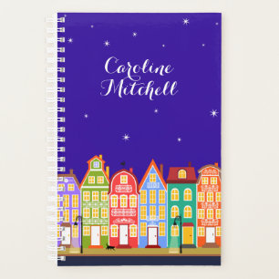 Mignonne Town Black Cat Maisons 5.5x8.5 Planificat