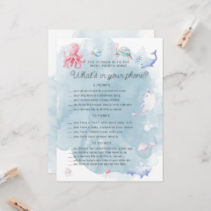 Mignonne Under the Sea Baby shower Phone Game Card