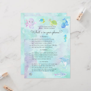 Mignonne Under the Sea Baby shower Phone Game Card